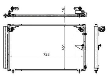 Радиатор кондиционера SAT Lexus (Лексус) LS430 (ЛС)  XF30 (2000-2003), Toyota (Тойота) Celsior (Сельсиор)  F30 (2000-2006)