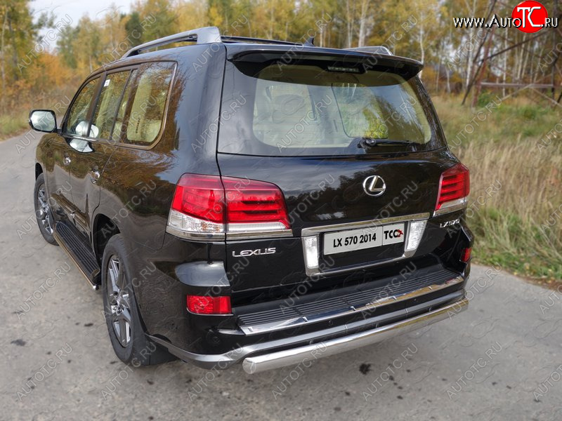 23 899 р. Защита заднего бампера (овальная) ТСС 75х42 мм  Lexus LX570  J200 (2012-2015) 1-ый рестайлинг  с доставкой в г. Тамбов