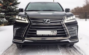 22 699 р. Накладка на передний бампер Автократ (без LED-оптики)  Lexus LX450d  J200 - LX570  J200 (Неокрашенная)  с доставкой в г. Тамбов. Увеличить фотографию 10