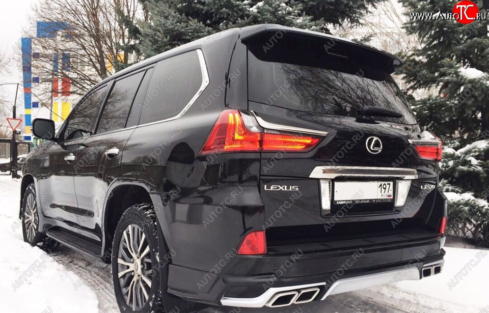 22 699 р. Накладка заднего бампера Автократ (без глушителя) Lexus LX570 J200 2-ой рестайлинг (2015-2022) (Неокрашенная)  с доставкой в г. Тамбов