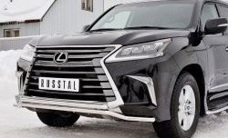 14 599 р. Защита переднего бампера (2 трубы Ø42 мм, нержавейка) Petroil Tuning Lexus LX450d J200 2-ой рестайлинг (2015-2022)  с доставкой в г. Тамбов. Увеличить фотографию 4