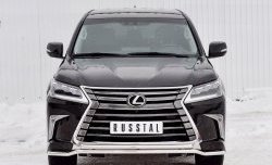 14 599 р. Защита переднего бампера (2 трубы Ø42 мм, нержавейка) Petroil Tuning  Lexus LX450d  J200 (2015-2022) 2-ой рестайлинг  с доставкой в г. Тамбов. Увеличить фотографию 1