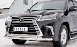 16 999 р. Защита переднего бампера (2 трубыØ63 и 42 мм, нержавейка) Russtal Lexus LX450d J200 2-ой рестайлинг (2015-2022)  с доставкой в г. Тамбов. Увеличить фотографию 4