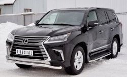 13 999 р. Защита переднего бампера (Ø63 мм, нержавейка) Russtal Lexus LX450d J200 2-ой рестайлинг (2015-2022)  с доставкой в г. Тамбов. Увеличить фотографию 2