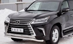 13 999 р. Защита переднего бампера (Ø63 мм, нержавейка) Russtal  Lexus LX450d  J200 (2015-2022) 2-ой рестайлинг  с доставкой в г. Тамбов. Увеличить фотографию 4