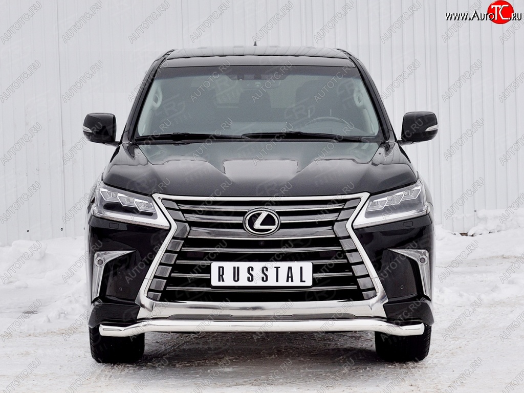 13 999 р. Защита переднего бампера (Ø63 мм, нержавейка) Russtal Lexus LX450d J200 2-ой рестайлинг (2015-2022)  с доставкой в г. Тамбов