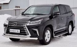 14 599 р. Защита переднего бампера (Ø76 мм, нержавейка) Russtal Lexus LX450d J200 2-ой рестайлинг (2015-2022)  с доставкой в г. Тамбов. Увеличить фотографию 2