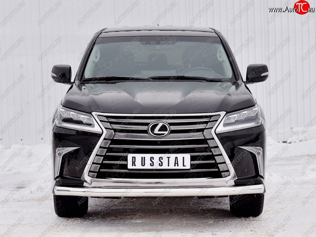 14 599 р. Защита переднего бампера (Ø76 мм, нержавейка) Russtal Lexus LX450d J200 2-ой рестайлинг (2015-2022)  с доставкой в г. Тамбов