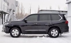 13 349 р. Защита порогов из круглой трубы диаметром 42 мм SLITKOFF Lexus LX450d J200 2-ой рестайлинг (2015-2022)  с доставкой в г. Тамбов. Увеличить фотографию 3