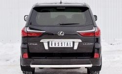 12 999 р. Защита заднего бампера (Ø63 мм, нержавейка, NOT F-SPORT/HERITAGE) Russtal Lexus LX450d J200 2-ой рестайлинг (2015-2022)  с доставкой в г. Тамбов. Увеличить фотографию 1