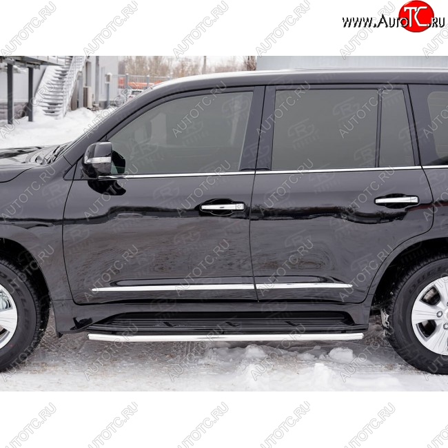 13 349 р. Защита порогов из круглой трубы диаметром 42 Russtal v3 Lexus LX570 J200 2-ой рестайлинг (2015-2022)  с доставкой в г. Тамбов