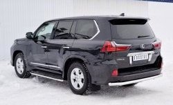 14 599 р. Защита заднего бампера (Ø63 мм, нержавейка, NOT F-SPORT/HERITAGE) Russtal  Lexus LX450d  J200 - LX570  J200  с доставкой в г. Тамбов. Увеличить фотографию 2