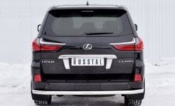 14 599 р. Защита заднего бампера (Ø63 мм, нержавейка, NOT F-SPORT/HERITAGE) Russtal  Lexus LX450d  J200 - LX570  J200  с доставкой в г. Тамбов. Увеличить фотографию 1