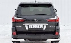 Защита заднего бампера (2 трубы Ø63 и 42 мм уголки, нержавейка) Russtal Lexus LX450d J200 2-ой рестайлинг (2015-2022)