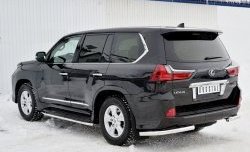 13 999 р. Защита заднего бампера (Ø63 мм уголки, нержавейка) Russtal  Lexus LX450d  J200 (2015-2022) 2-ой рестайлинг  с доставкой в г. Тамбов. Увеличить фотографию 2