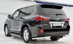 17 649 р. Защита заднего бампера (Ø63 мм уголки, нержавейка) SLITKOFF  Lexus LX450d  J200 (2015-2022) 2-ой рестайлинг  с доставкой в г. Тамбов. Увеличить фотографию 4