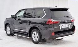 14 999 р. Защита заднего бампера (Ø76 мм, нержавейка, NOT F-SPORT/HERITAGE) Russtal  Lexus LX450d  J200 - LX570  J200  с доставкой в г. Тамбов. Увеличить фотографию 2