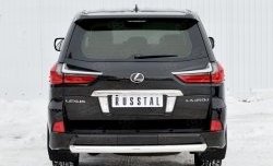 Защита заднего бампера (Ø76 мм, нержавейка, NOT F-SPORT/HERITAGE) Russtal Lexus LX570 J200 2-ой рестайлинг (2015-2022)