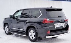 15 649 р. Защита заднего бампера (Ø76 мм, нержавейка) Russtal Lexus LX450d J200 2-ой рестайлинг (2015-2022)  с доставкой в г. Тамбов. Увеличить фотографию 2