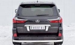 15 649 р. Защита заднего бампера (Ø76 мм, нержавейка) Russtal Lexus LX570 J200 2-ой рестайлинг (2015-2022)  с доставкой в г. Тамбов. Увеличить фотографию 1