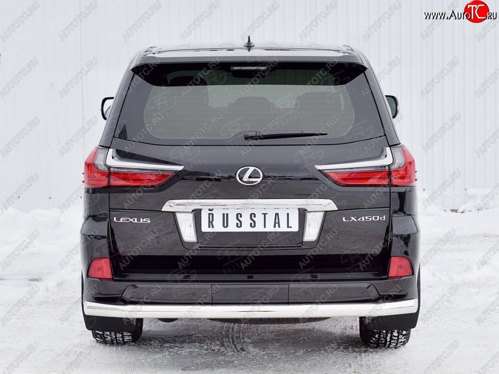 15 649 р. Защита заднего бампера (Ø76 мм, нержавейка) Russtal Lexus LX450d J200 2-ой рестайлинг (2015-2022)  с доставкой в г. Тамбов