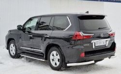 18 499 р. Защита заднего бампера (Ø76 мм уголки, нержавейка) Russtal Lexus LX450d J200 2-ой рестайлинг (2015-2022)  с доставкой в г. Тамбов. Увеличить фотографию 2