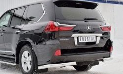 18 499 р. Защита заднего бампера (Ø76 мм уголки, нержавейка) Russtal  Lexus LX450d  J200 (2015-2022) 2-ой рестайлинг  с доставкой в г. Тамбов. Увеличить фотографию 4