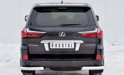 18 499 р. Защита заднего бампера (Ø76 мм уголки, нержавейка) Russtal  Lexus LX450d  J200 (2015-2022) 2-ой рестайлинг  с доставкой в г. Тамбов. Увеличить фотографию 1