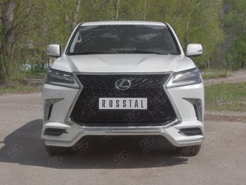 17 999 р. Защита переднего бампера (TRD Superior, волна, Ø 63 мм, нержавейка) Lexus LX450d J200 2-ой рестайлинг (2015-2022)  с доставкой в г. Тамбов. Увеличить фотографию 1