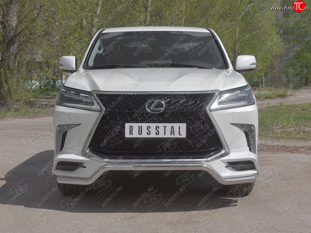 17 999 р. Защита переднего бампера (TRD Superior, волна, Ø 63 мм, нержавейка) Lexus LX570 J200 2-ой рестайлинг (2015-2022)  с доставкой в г. Тамбов