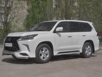 17 999 р. Защита переднего бампера (TRD Superior, волна, Ø 63 мм, нержавейка) Lexus LX570 J200 2-ой рестайлинг (2015-2022)  с доставкой в г. Тамбов. Увеличить фотографию 3