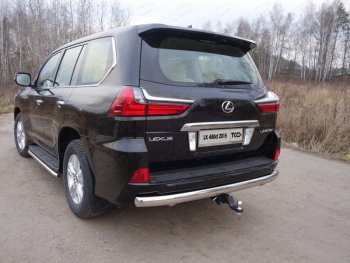 25 999 р. Защита заднего бампера (овальная) ТСС (нержавейка d75х42 мм) Lexus LX450d J200 2-ой рестайлинг (2015-2022)  с доставкой в г. Тамбов. Увеличить фотографию 1