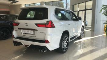 37 899 р. Юбка заднего бампера HEMMES Lexus LX570 J200 2-ой рестайлинг (2015-2022) (Неокрашенная)  с доставкой в г. Тамбов. Увеличить фотографию 2