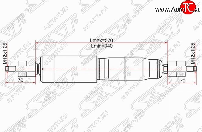 2 399 р. Амортизатор передний SAT (LH=RH)  Lexus LX470  J100 (1998-2002), Toyota Land Cruiser  J105 (1998-2007)  с доставкой в г. Тамбов