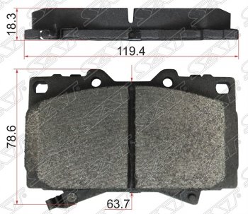 1 499 р. Колодки тормозные SAT (передние) Toyota Land Cruiser 100 1-ый рестайлинг (2002-2005)  с доставкой в г. Тамбов. Увеличить фотографию 1