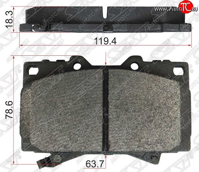 1 499 р. Колодки тормозные SAT (передние)  Lexus LX470  J100 (1998-2002), Toyota Land Cruiser ( 100,  200) (1998-2012)  с доставкой в г. Тамбов