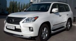 20 999 р. Защита переднего бампера (2 трубыØ76 и 42 мм, нержавейка) SLITKOFF  Lexus LX570  J200 (2007-2012) дорестайлинг  с доставкой в г. Тамбов. Увеличить фотографию 4