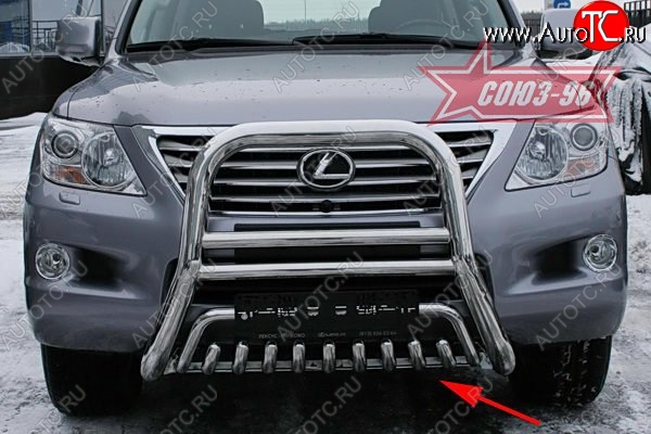 26 849 р. Защита переднего бампера нижняя Souz-96 Lexus LX570 J200 дорестайлинг (2007-2012)  с доставкой в г. Тамбов