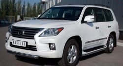 14 749 р. Одинарная защита переднего бампера диаметром 76 мм SLITKOFF Lexus LX570 J200 1-ый рестайлинг (2012-2015)  с доставкой в г. Тамбов. Увеличить фотографию 4