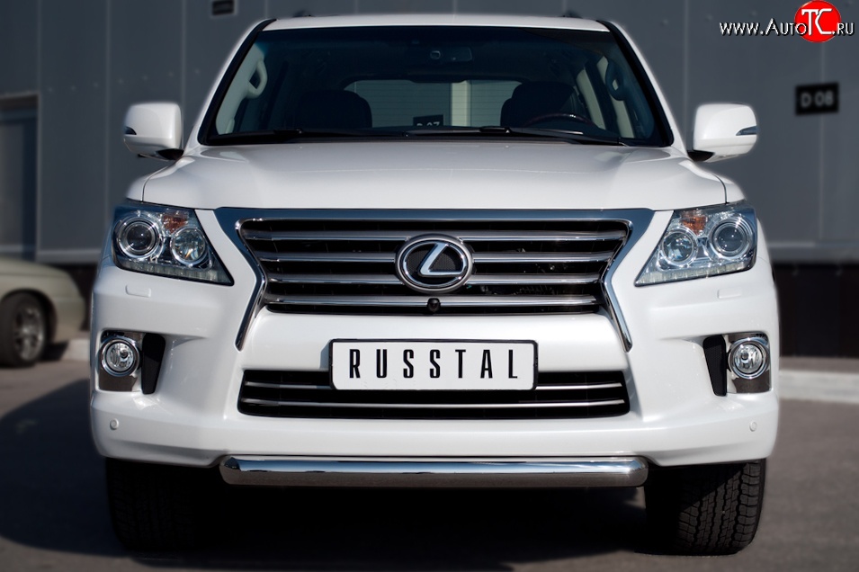 14 749 р. Одинарная защита переднего бампера диаметром 76 мм SLITKOFF Lexus LX570 J200 1-ый рестайлинг (2012-2015)  с доставкой в г. Тамбов