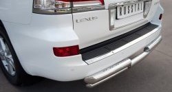 20 949 р. Защита заднего бампера (2 трубы Ø76 и 42 мм, нержавейка) SLITKOFF  Lexus LX570  J200 (2012-2015) 1-ый рестайлинг  с доставкой в г. Тамбов. Увеличить фотографию 2