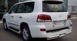 20 949 р. Защита заднего бампера (2 трубы Ø76 и 42 мм, нержавейка) SLITKOFF  Lexus LX570  J200 (2012-2015) 1-ый рестайлинг  с доставкой в г. Тамбов. Увеличить фотографию 3