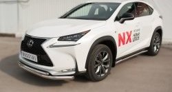 19 699 р. Защита переднего бампера (2 трубыØ63 и 42 мм, нержавейка) Russtal Lexus NX200T Z10 (2014-2017)  с доставкой в г. Тамбов. Увеличить фотографию 4