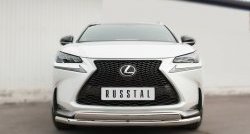 Защита переднего бампера (2 трубыØ75х42 и 63 мм, нержавейка) Russtal Lexus NX200T Z10 (2014-2017)