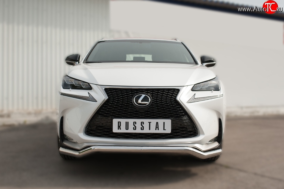 16 999 р. Защита переднего бампера (Ø63 мм волна, нержавейка, F-SPORT) Russtal Lexus NX200T Z10 (2014-2017)  с доставкой в г. Тамбов