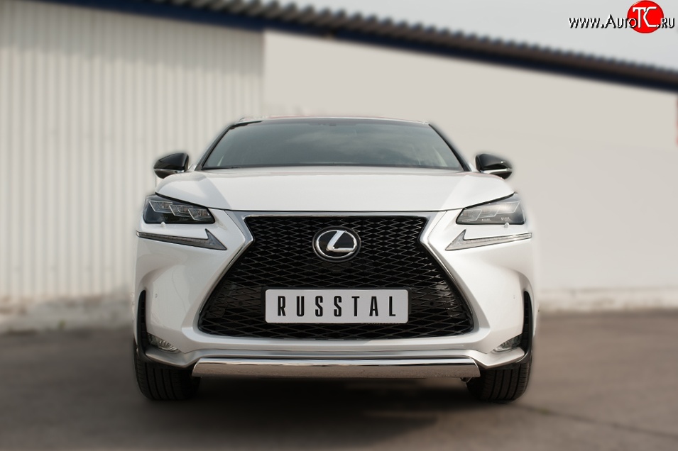 17 299 р. Защита переднего бампера (Ø75х42 мм, нержавейка, F-SPORT) Russtal Lexus NX200T Z10 (2014-2017)  с доставкой в г. Тамбов