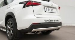 16 849 р. Защита заднего бампера (Ø75x42 мм, нержавейка, F-Sport) Russtal Lexus NX200T Z10 (2014-2017)  с доставкой в г. Тамбов. Увеличить фотографию 2