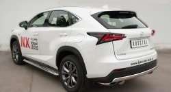 16 849 р. Защита заднего бампера (Ø75x42 мм, нержавейка, F-Sport) Russtal Lexus NX200T Z10 (2014-2017)  с доставкой в г. Тамбов. Увеличить фотографию 4