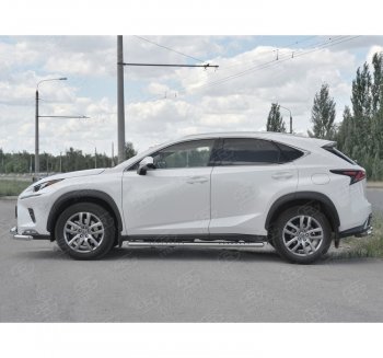 31 649 р. Пороги труба 120х60 Russtal (овал с проступью) Lexus NX300h Z10 дорестайлинг (2014-2017)  с доставкой в г. Тамбов. Увеличить фотографию 3