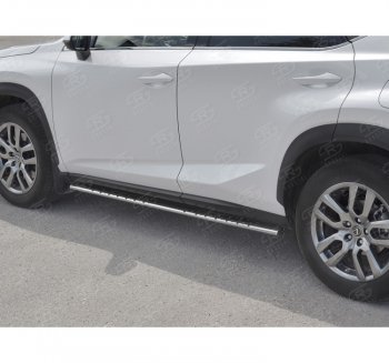 24 749 р. Пороги труба 75х42 Russtal (овал с проступью) Lexus NX300h Z10 дорестайлинг (2014-2017)  с доставкой в г. Тамбов. Увеличить фотографию 3